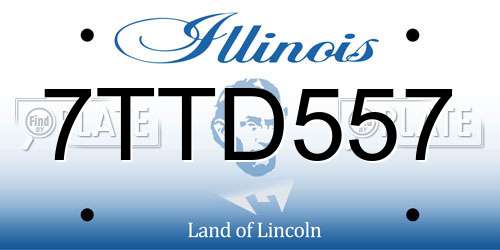7TTD557 Illinois License Plate