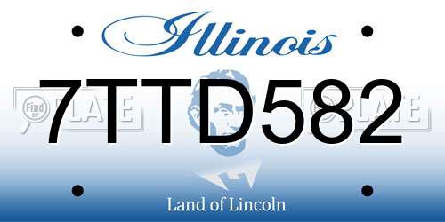 7TTD582 Illinois License Plate