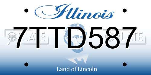 7TTD587 Illinois License Plate