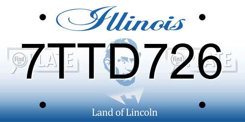 7TTD726 Illinois License Plate