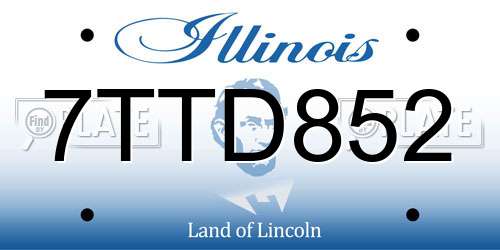 7TTD852 Illinois License Plate