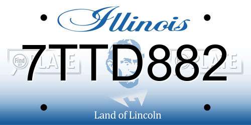 7TTD882 Illinois License Plate