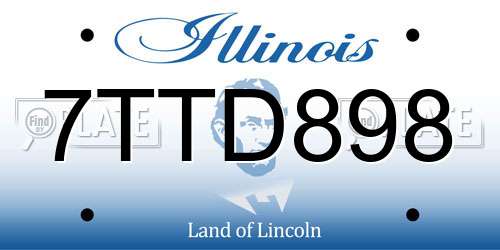 7TTD898 Illinois License Plate