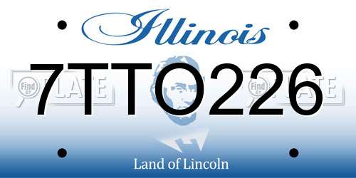 7TTO226 Illinois License Plate
