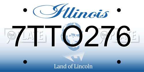 7TTO276 Illinois License Plate