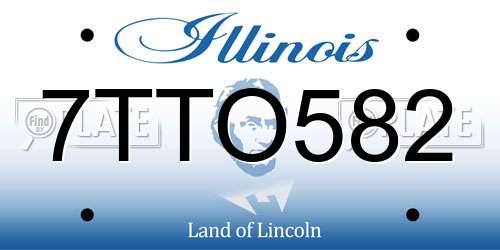 7TTO582 Illinois License Plate