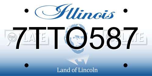 7TTO587 Illinois License Plate