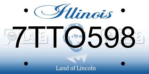 7TTO598 Illinois License Plate