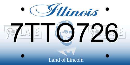 7TTO726 Illinois License Plate