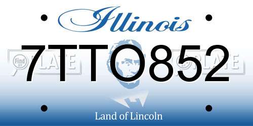7TTO852 Illinois License Plate
