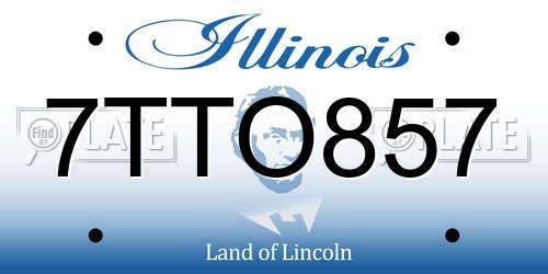 7TTO857 Illinois License Plate