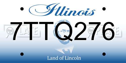 7TTQ276 Illinois License Plate