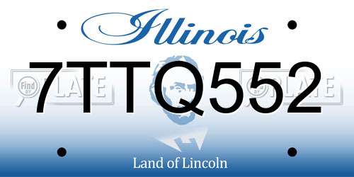 7TTQ552 Illinois License Plate