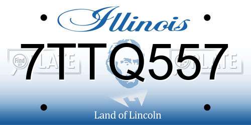 7TTQ557 Illinois License Plate