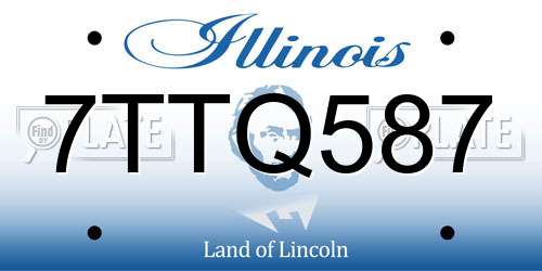 7TTQ587 Illinois License Plate