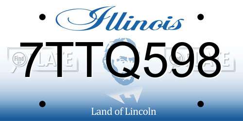 7TTQ598 Illinois License Plate