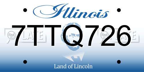 7TTQ726 Illinois License Plate
