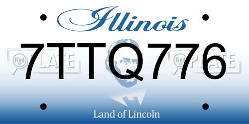 7TTQ776 Illinois License Plate
