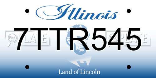7TTR545 Illinois License Plate