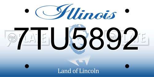 7TU5892 Illinois License Plate