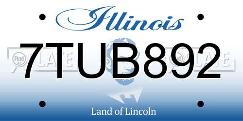 7TUB892 Illinois License Plate