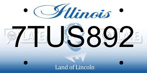 7TUS892 Illinois License Plate