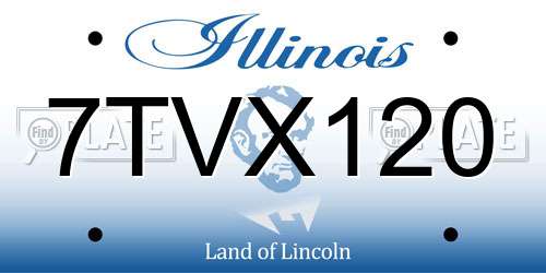 7TVX120 Illinois License Plate