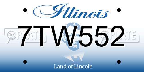 7TW552 Illinois License Plate