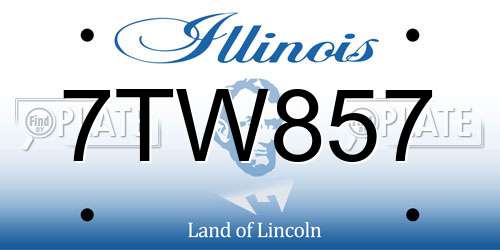 7TW857 Illinois License Plate