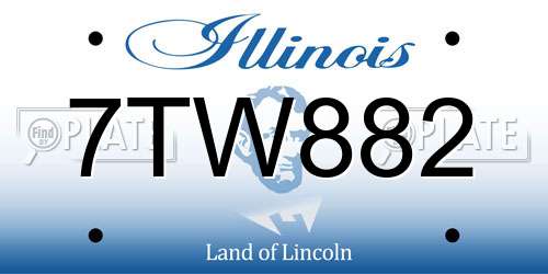 7TW882 Illinois License Plate
