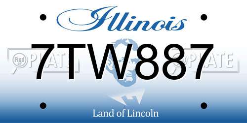 7TW887 Illinois License Plate