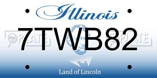 7TWB82 Illinois License Plate