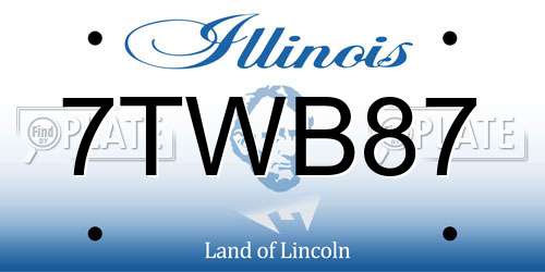 7TWB87 Illinois License Plate