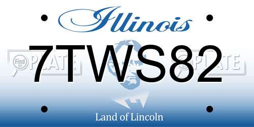 7TWS82 Illinois License Plate
