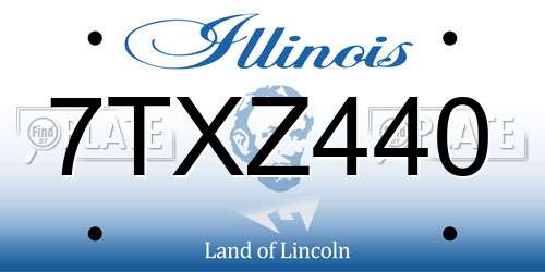 7TXZ440 Illinois License Plate