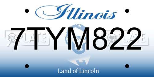7TYM822 Illinois License Plate