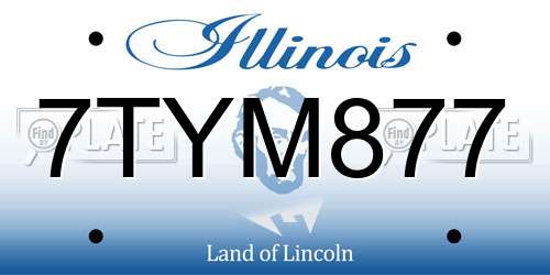 7TYM877 Illinois License Plate