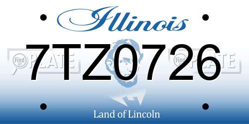 7TZ0726 Illinois License Plate