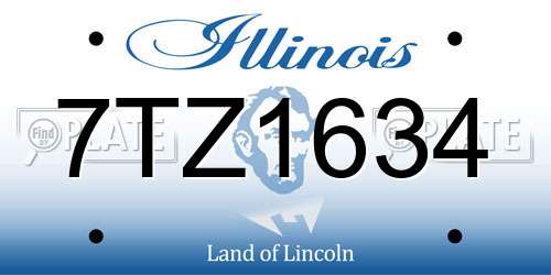 7TZ1634 Illinois License Plate