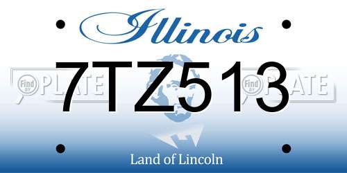 7TZ513 Illinois License Plate