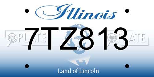 7TZ813 Illinois License Plate