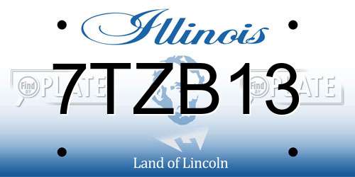 7TZB13 Illinois License Plate