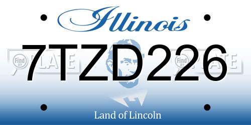 7TZD226 Illinois License Plate