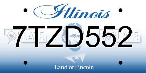 7TZD552 Illinois License Plate