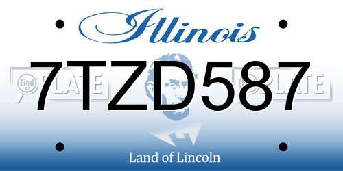 7TZD587 Illinois License Plate