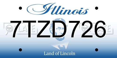 7TZD726 Illinois License Plate