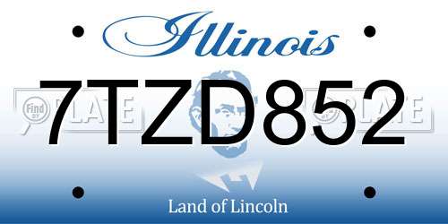 7TZD852 Illinois License Plate