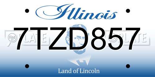 7TZD857 Illinois License Plate