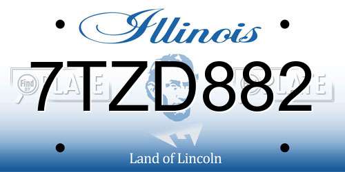 7TZD882 Illinois License Plate