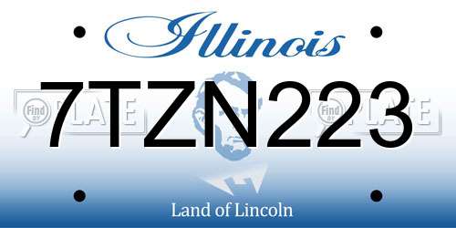 7TZN223 Illinois License Plate